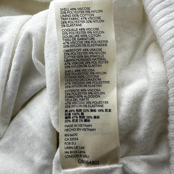 Free People We The Free Cuddle Bubble Blouse Crop Pointelle Raw Edge White M - Picture 4 of 6